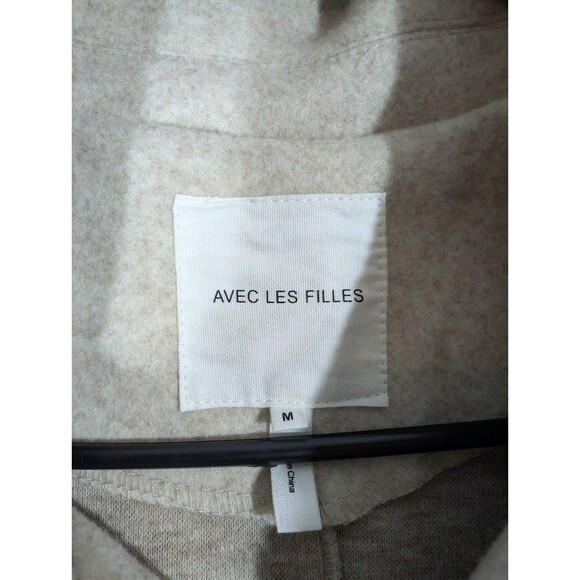 Ave Le Filles Women Beige Full Zip Aviator Jacket Sz M Capsule Quiet Classic - Picture 5 of 7